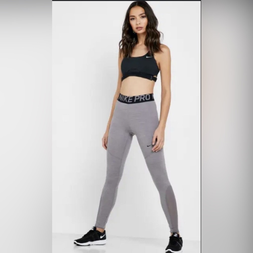 Nike Pro Women’s X-Small Dri-Fit Full Length Gray Training Leggings Tights